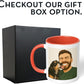 Personalized Coffee Mug, Custom Drawing Portrait Gift, Funny Customized Coffee Gift for Men & Women, Custom Mugs with Pictures, Orange 11oz Customized Ceramic Tea Cup