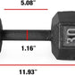 WF Athletic Supply Cast Iron Solid Hexagon Gray/Black Dumbbells, Strength Training Free Weights Set of 2 for Women and Men, Hand Weights Sold by Pairs, Multi-Select Size Options Available