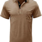 Men's Casual Polo Shirts Classic Button Basic Short Sleeve Shirt Solid Color Cotton Tees Golf Stylish Tops