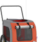 Tidyard Pet Bike Trailer Orange and Gray Oxford Fabric and Iron Pet Bicycle Carrier, Animal Bike Stroller for Cat, Puppy, Dog, Outdoor, Travel Style B