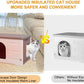 Rockever Plastic Outdoor Indoor Cat House with Insulated Liner, 100% Insulated Feral Cat House for Winter, Waterproof Cat Houses for Outdoor Cats, Spacious, Assemble Easily-Grey