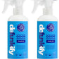 Odor Remover Spray, 16oz (2-Pack). 'Fresh Air' Essential Oil Odor Eliminator for Strong Odors on Fabric, Shoes, Activewear. 'ProvenSafe' Deodorizer for Pets, Kids & Sensitive Gear w/Ionic Silver