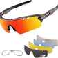BangLong Polarized Sports Sunglasses Cycling Sun Glasses for Men Women with 5 Interchangeable Lenes for Running Baseball Golf