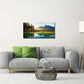 Beautiful Lake Mountain Range Sunrise Sunset Landscape Canvas Wall Art for Living Room, Autumn Forest National Park Scenery, Nature Scenic Picture Print Artwork Painting Decor,Inner Frame 20x40