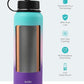 BUZIO 40oz Insulated Water Bottle, Stainless Steel Double Wall Water Flask (Cold for 48 Hrs) Leak Proof Sports Bottles Jug with Straw Lid and Flex Cap Metal Canteen for Gym Travel Camping, Hydrangea