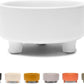 Waggo Uplift Ceramic Dog Bowl for Small Medium and Large Breeds - Heavyweight and Durable Pet Food and Water Dish Crock, Dishwasher Safe, Modern, Elevated Feeder (White, Large)
