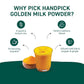 HANDPICK Golden Milk Powder with Turmeric - (7oz, 80 servings) Instant Latte Mix | Blend of Ginger, Black Pepper and Curcumin