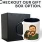 Personalized Coffee Mug, Custom Drawing Portrait Gift, Funny Customized Coffee Gift for Men & Women, Custom Mugs with Pictures, Black 11oz Father's Day Mug