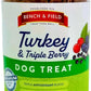Bench & Field Holistic Natural Turkey & Triple Berry Dog Treats | Crunchy Bone-Shaped Bites | Antioxidant Blend, 10-Ounce Bottle