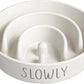 Ceramic Slow Feeder Dog Bowls Small Breed, 0.6 Cups Dog Food Dish for Fast Eaters, Puzzle Bowl for Small Dogs and Cats,White