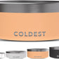 Coldest Dog Bowl - Anti Rust Metal, Non Slip, 3 Layers Insulated Stainless Steel Dog Bowls - Spill Proof & Heavy Duty - Water Bowl for Dogs, Cats & Pets, Dish Washer Safe (64 oz, Sahara Peach)