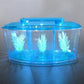 Betta Fish Tank, Adjustable Light Isolation Acrylic Small Aquarium with LED Light, Small Fish Tank Starter Kit, Beta Fish Tank with Water Change Valve for Office Home Room Decor (Blue)