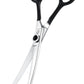 Dragon Creek 7" Upward Curved Dog Grooming Scissors - Safety Shears for Face & Paws Trimming - Black