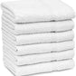 GOLD TEXTILES 48 White Economy Bath Towels Bulk (24x48 Inch) Cotton Blend for Softness-Commercial Grade Easy Care