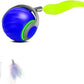 Speedy Tail 2.0 Interactive Cat Toy – Smart Self-Rolling Cat Ball with Feather Tail, Automatic Moving Motorized Toy for Indoor Cats, Chasing & Hunting Fun (Blue)