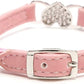 CHUKCHI Pink Soft Velvet Safe Cat Adjustable Collar with Crystal Heart Charm and Bells 8-11 Inches(Black+Pink)
