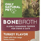 Only Natural Pet Bone Broth Turkey Flavor Dog & Cat Meal Topper, 100% Human-Grade Slow-Simmered, Free-Range for Dry Food or to Hydrate Dehydrated Food - (2-Pack / 11.16 oz Each)