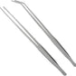 LILYS PET Straight and Bend Stainless Steel Super Thick Tweezers Set,Pliers Aquarium Tool Fish Tank Aquatic Plants Forceps Clip (18.9")