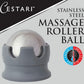 Cestari Stainless Steel Ice Hot Cold Roller for Pain Relief, Foot Massage Ball with Silicone Holder, HSA Muscle Roller, Gray