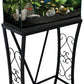 MAKLAINE Traditional Steel 10 Gallon Metal Aquarium Stand in Black