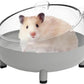 Meow&Woof Hamster Sand Bath Container, Large Sandbox Toilet Gerbil Batheoom, Tiny Chinchilla Dust Bathtub Sand Bath Box for Hamster Cage Accessories 6.5 Inch-Grey