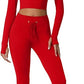 QINSEN Workout Sets for Women 2 Piece Seamless Long Sleeve Crop Tops Ribbed High Waist Leggings