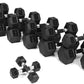 WF Athletic Supply Rubber Encased Hex Dumbbells with Rubber Grip Contoured Handle for Muscle Toning, Strength Building & Full Body Workout