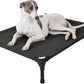 pettycare Elevated Outdoor Dog Bed - Dog Cots for Medium Pet, Heavy Duty Raised Cot Waterproof, Cooling Pets Bed with Washable Durable Teslin Mesh and Non Slip Feet, 32 Inches, Black