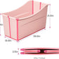 Portable Dog Bathtub for Large Dogs - 48.4Gal Foldable Pet Wash Station with Drain Plug, Insulated & Non-Slip Design for Indoor/Outdoor Bathing, Grooming, Camping（Pink）