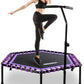 ONETWOFIT 48" Silent Mini Trampoline with Adjustable Handle Bar Fitness Trampoline Bungee Rebounder Jumping Cardio Trainer Workout for Adults