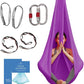 Aerial Silk Yoga Hammock & Swing for Home, Inversion Exercises, Starter Kit for All Levels - Durable with Extension Straps, Carabiners, and Pose Guide