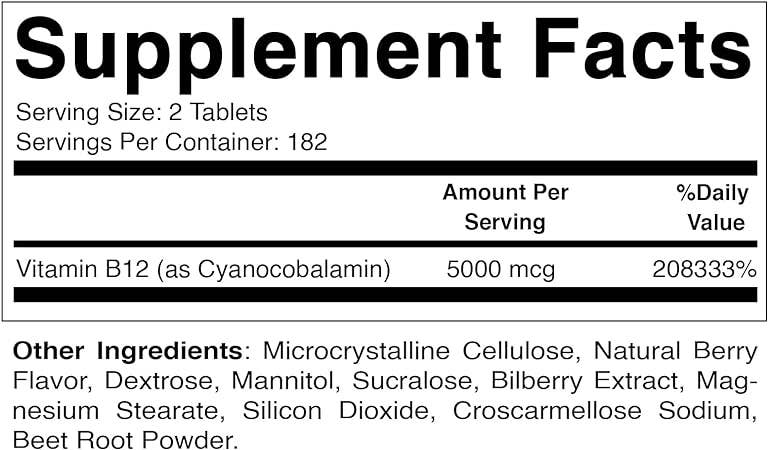 Vitamatic Vitamin B12 5000mcg per Serving