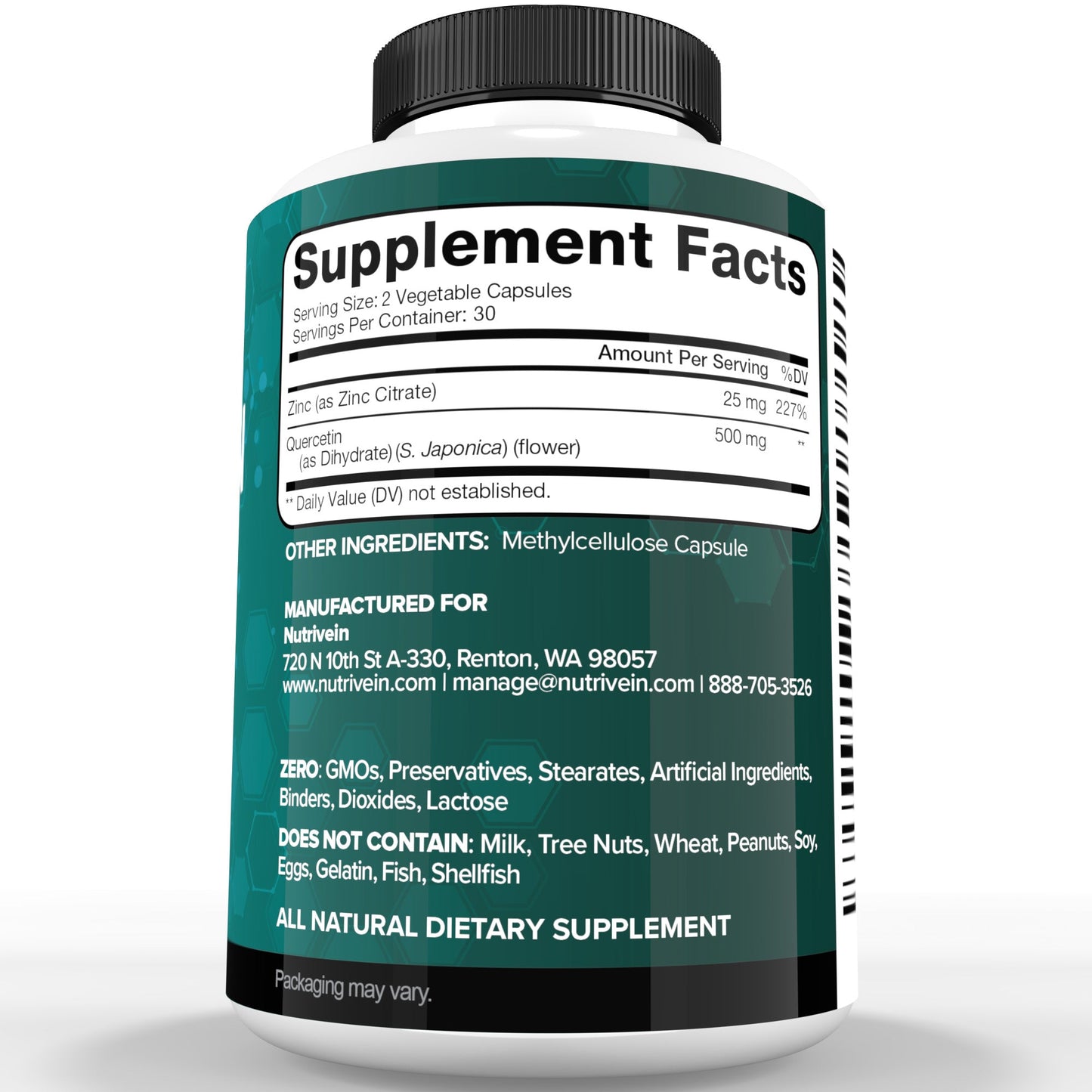 Nutrivein Zinc Quercetin Combined Supplement