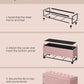 SONGMICS Velvet Storage Ottoman Bench, Foot Rest with Legs, 15.7 x 43 x 15.7 Inches, End of Bed Bench, Storage Chest, Load up to 660 lb, for Living Room, Bedroom, Entryway, Jelly Pink ULSF089R01