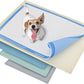 TidyFriend Dog Pee Pad Holder Tray Fits for 30” x 23” Pee Pads with Corner Lock Holes, Raised Edges, Non-Spill, Easy to Clean Silicone Dog Potty Tray Holder, For Indoor Floor Protection (Beige)