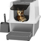 RIZZARI Stainless Steel Cat Litter Box, Odorless Enclosed Litter Box with Top Holes, Large Litter Pan for Small to Large Sized Cats (Dark Gray, 24" L*16" W*18" H)