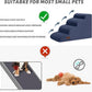 4-Step Dog Stairs and Ramp for Beds or Couches,Non-Slip Sturdy Pet Steps for Small Dogs and Cats,17.4" H,Blue