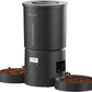 Dual Automatic Cat Feeder 2 Cats,6 Meals/Day,12 Portions/Meal,4.2L Dual Power Double Bowls Feeder,Dry Food Auto Pet Dispenser,10S Voice Record,Flexible Schedule Timer (Black,Basic Dual Bowls)
