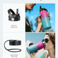 BUZIO Insulated Water Bottle with Straw Lid and Flex Cap, 32oz Double Wall Vacuum Stainless Steel Thermo with Wide Mouth Lid, Cold 48 Hrs Hot 24 Hrs Sweat Proof Flask, Rose and Green