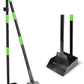 Non-Breakable Pooper Scooper, Dog Pooper Scooper Tray & Rake Set with Adjustable Stainless Steel Long Handle for Large Medium Small Dogs (Green)