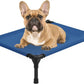 Small Elevated Dog Bed 22 Inch - Puppy Cooling Cot with Removable Washable Breathable Mesh, Raised Dog Cots Beds for Indoor and Outdoor, Blue