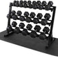 WF Athletic Supply Rubber Coated Hex Dumbbell Set, Multiple Choices Available - Dumbbells with Rack Stand and Mat, or Dumbbells Only (200/550/1200/2100/3000 LB)