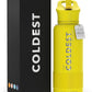Coldest Insulated Water Bottle with Straw Lid - Stainless Steel Metal Insulated Bottle for Men & Women (Solar Yellow, 32 oz)