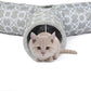 LUCKITTY Geometric 3 Way Cat Tunnel with Plush Inside,Cats Toys Collapsible Tunnel Tube with Balls, for Rabbits, Kittens, Ferrets,Puppy and Dogs
