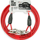 Petest 30ft Tie-Out Cable with Crimp Cover for Heavy Dogs Up to 125 Pounds Black & Red