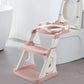 PandaEar Potty Training Seat with Step Stool Ladder, Toddler Toilet Seat for Kids Boys Girls, Comfortable Safe Potty Seat with Anti-Slip Pads Ladder & Bear Design -Pink