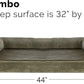 Furhaven Orthopedic Dog Bed for Large Dogs w/ Removable Bolsters & Washable Cover, For Dogs Up to 95 lbs - Faux Fur & Velvet Sofa - Dark Sage, Jumbo/XL