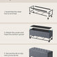 SONGMICS Velvet Storage Ottoman Bench, Foot Rest with Legs, 15.7 x 43 x 15.7 Inches, End of Bed Bench, Storage Chest, Load up to 660 lb, for Living Room, Bedroom, Entryway, Slate Gray ULSF089G01