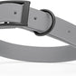 Dogline Biothane Waterproof Dog Collar Strong Coated Nylon Webbing with Black Hardware Odor- Proof for Easy Care Easy to Clean High Performance Fits Small Medium or Large Dogs, Battleship Gray