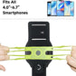 Wristband Phone Holder for Running, 360°Rotation & Detachable Sports Armband with Key Holder for iPhone 16/15/14/13/12/Pro/Pro Max/XS/XR/X/8/7/6/Plus, Fits 4.5-7 Inch Smartphones (Green)